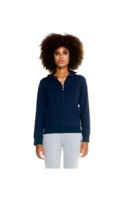 LEONE 1947 APPAREL - Damska bluza Leone Basic z zamkiem błyskawicznym na całej długości. Kolor: niebieski. Materiał: tkanina. Sport: fitness
