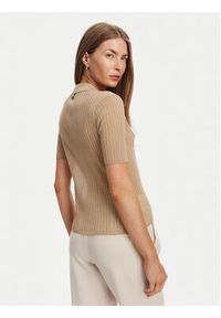 Marella Sweter Torbole 2513361145 Beżowy Slim Fit. Kolor: beżowy. Materiał: wiskoza