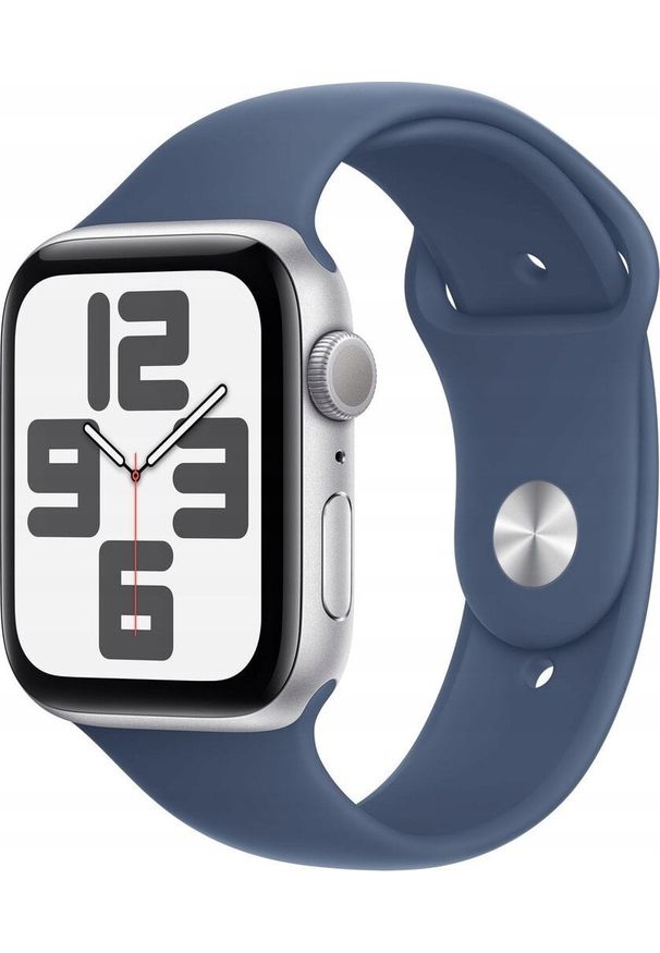 APPLE - Watch Apple Watch SE (2024) GPS 40mm Starlight Aluminium Case with Sport Band S/M - Denim. Materiał: denim. Styl: sportowy