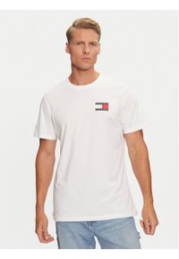 Tommy Jeans T-Shirt Essential Flag DM0DM20740 Biały Slim Fit. Kolor: biały. Materiał: bawełna