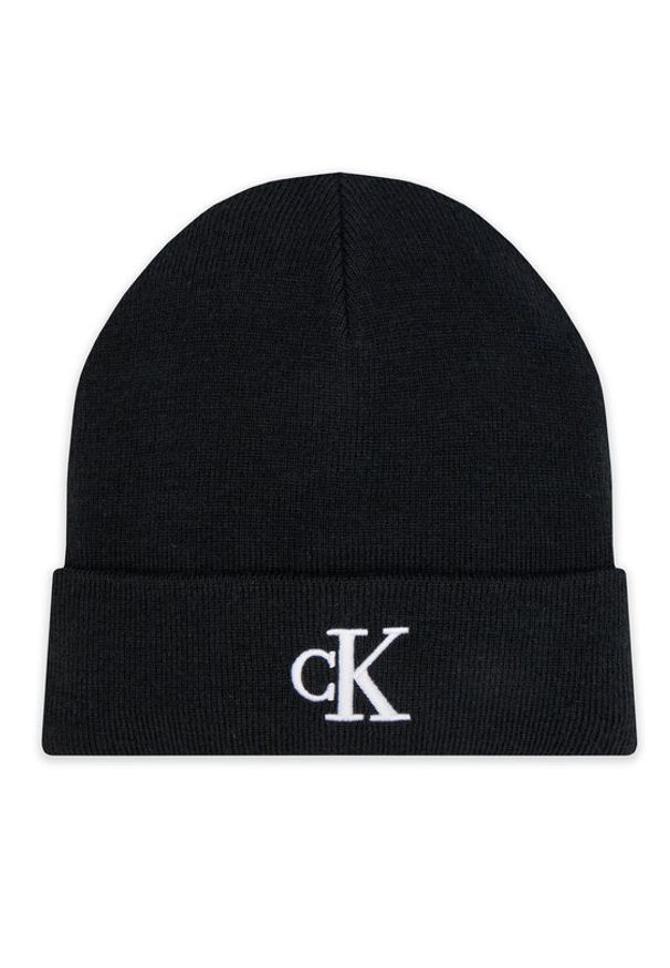 Calvin Klein Jeans Czapka Monogram Embro Beanie K50K512145 Czarny. Kolor: czarny. Materiał: materiał