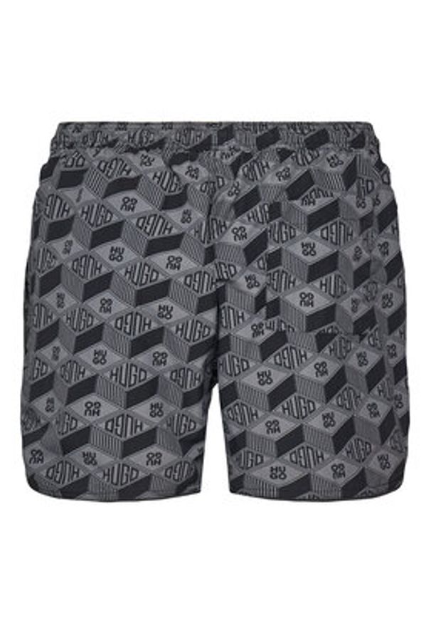 Hugo - HUGO Szorty kąpielowe Rik 50533795 Szary Regular Fit. Kolor: szary. Materiał: syntetyk
