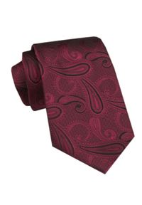 Elegancki Krawat Męski Angelo di Monti - Bordowe Paisley. Kolor: czerwony. Materiał: tkanina. Wzór: paisley. Styl: elegancki #1