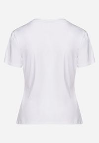Born2be - Biały T-shirt z Bawełny z Nadrukiem Pantery Yelfea. Okazja: na co dzień. Kolor: biały. Materiał: bawełna. Wzór: motyw zwierzęcy, nadruk. Styl: casual, elegancki
