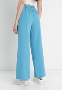 Born2be - Niebieskie Spodnie Szerokie Antile. Stan: podwyższony. Kolor: niebieski. Materiał: koronka. Długość: krótkie. Wzór: gładki. Styl: elegancki #4