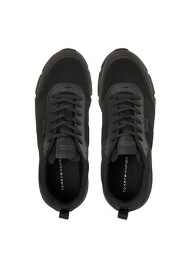 TOMMY HILFIGER - Tommy Hilfiger Sneakersy Lightweight Modern Knit Runner FM0FM05326 Czarny. Kolor: czarny. Materiał: materiał