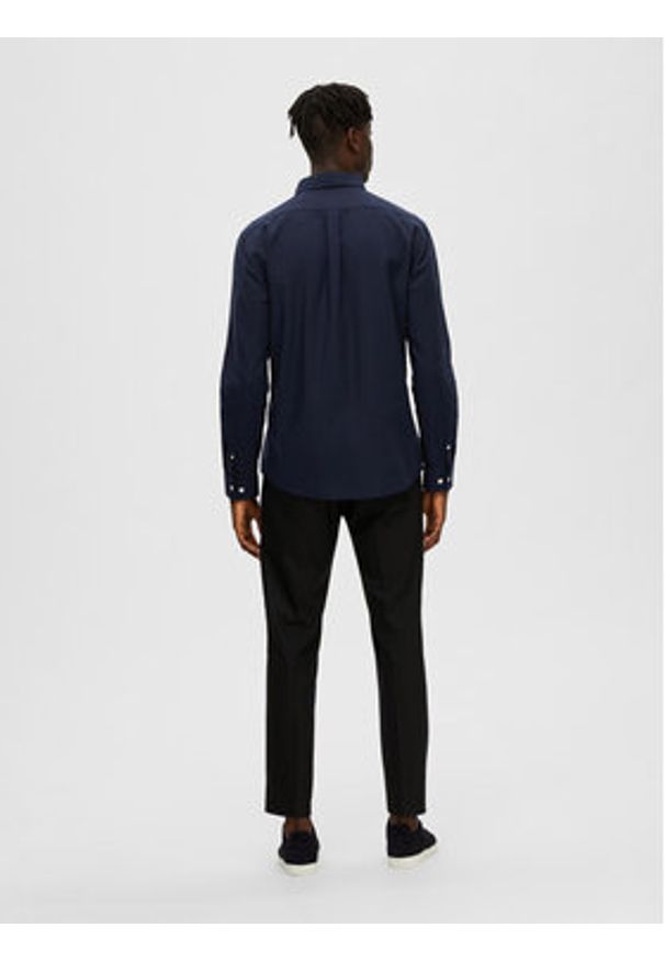 Selected Homme Koszula 16079052 Granatowy Regular Fit. Kolor: niebieski. Materiał: bawełna