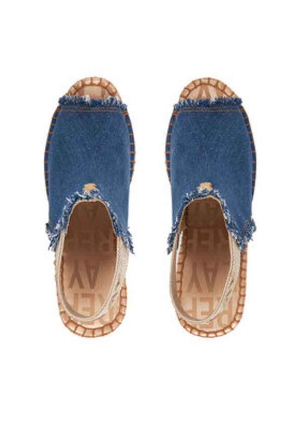 Replay - REPLAY Sandały Jess Tyne Denim Wedge Sandal GWP4G.000.C0036T Niebieski. Kolor: niebieski. Materiał: materiał