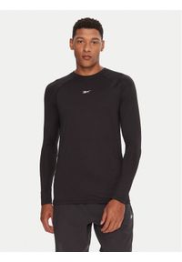 Reebok Koszulka techniczna Ls Muscle Tee RK25176CCM Czarny Regular Fit. Kolor: czarny. Materiał: syntetyk