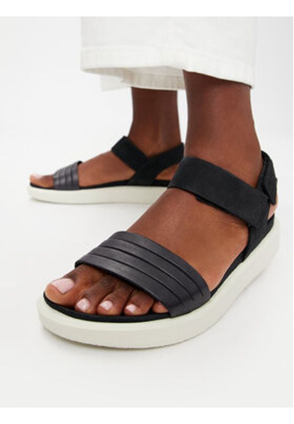 ecco - ECCO Sandały Flowt W 27360351052 Czarny. Kolor: czarny. Materiał: skóra