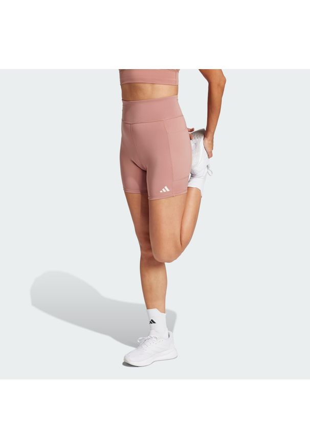 Adidas - Legginsy Own the Run Short. Kolor: różowy. Materiał: materiał. Długość: krótkie. Sport: bieganie