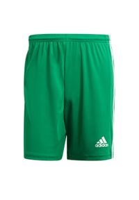 Adidas - Spodenki piłkarskie męskie adidas Squadra 21 Short. Kolor: biały, wielokolorowy, zielony. Materiał: poliester. Sport: piłka nożna