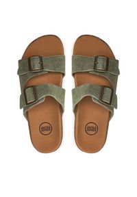 Jack & Jones - Jack&Jones Klapki Louis 12231428 Khaki. Kolor: brązowy. Materiał: skóra