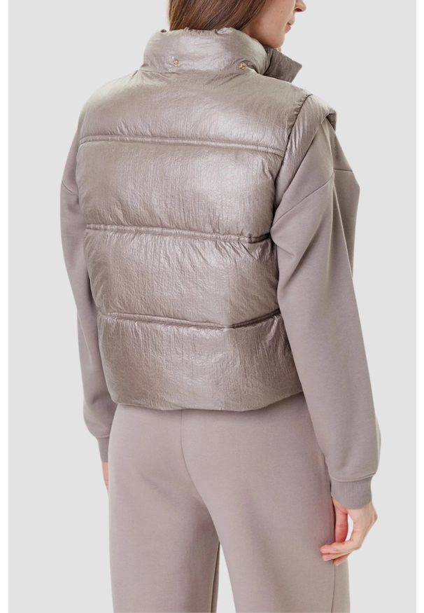 Guess - GUESS Beżowa damska kamizelka Padded Vest, Rozmiar L. Kolor: beżowy