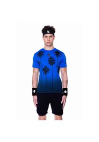 HYDROGEN - Koszulka tenisowa męska z krótkim rękawem Hydrogen Palm tech tee. Kolor: niebieski, czarny, wielokolorowy. Długość rękawa: krótki rękaw. Długość: krótkie. Sport: tenis