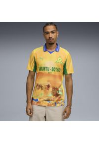 Puma - Męska koszulka KIDSUPER × MAMELODI SUNDOWNS PUMA Pelé Yellow Fast Green. Kolor: zielony, wielokolorowy, żółty. Sport: piłka nożna