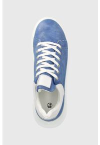 Answear Lab sneakersy. Nosek buta: okrągły. Zapięcie: sznurówki. Kolor: niebieski. Materiał: guma. Obcas: na platformie #3