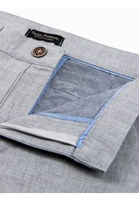 Ombre Clothing - Spodnie męskie chino P832 - jasnoszare - L. Kolor: szary. Materiał: tkanina, poliester, elastan, wiskoza. Styl: klasyczny, elegancki #4
