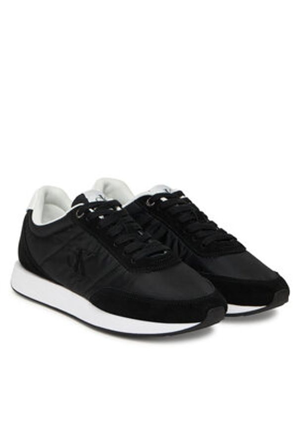 Calvin Klein Sneakersy Retro Runner Lace Up Nylon Mg YW0YW01990 Czarny. Kolor: czarny. Materiał: materiał