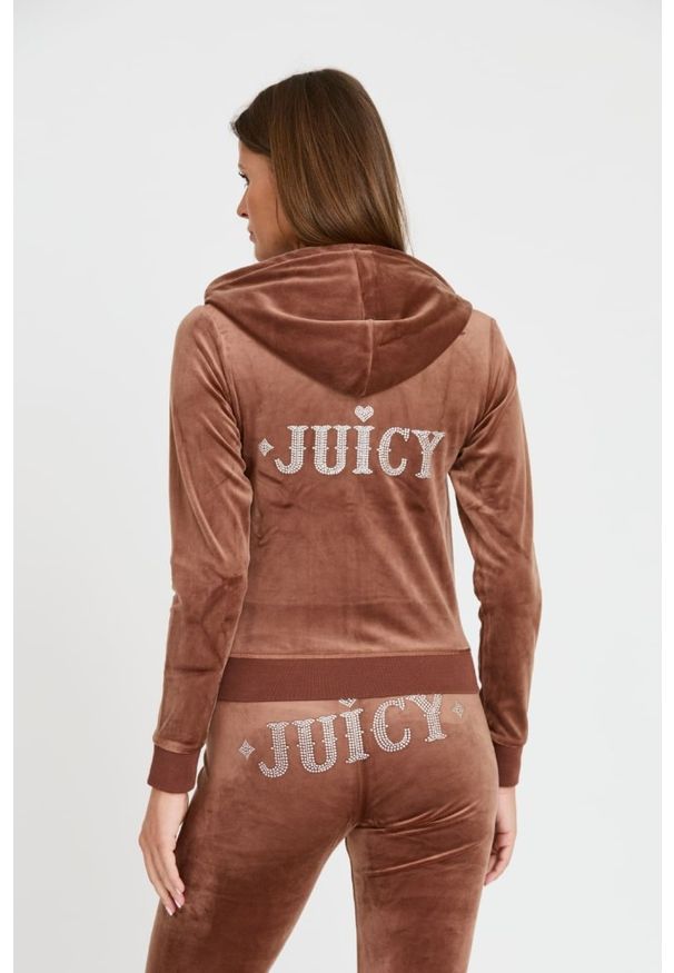 Juicy Couture - JUICY COUTURE Brązowa damska bluza Rodeo Robertson, Rozmiar S. Kolor: brązowy