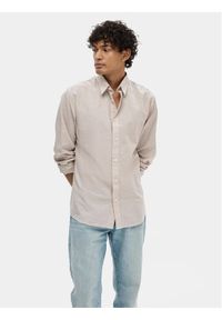 Selected Homme Koszula 16078867 Beżowy Slim Fit. Kolor: beżowy. Materiał: bawełna