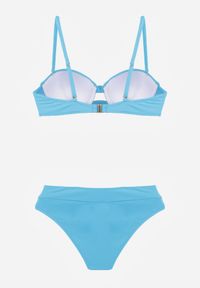 Born2be - Niebieskie Dwuczęściowe Bikini Na Plażę i Basen z Odpinanymi Ramiączkami i Ozdobnym Wycięciem Urilienne. Kolekcja: plus size. Kolor: niebieski. Długość: długie #5