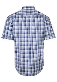 ForMax - Koszula Bawełniana, Niebiesko-Szara Casualowa z Krótkim Rękawem, z Kieszonkami, w Kratkę -FORMAX. Okazja: na co dzień. Kolor: niebieski. Materiał: bawełna. Długość rękawa: krótki rękaw. Długość: krótkie. Wzór: kratka. Styl: casual #3