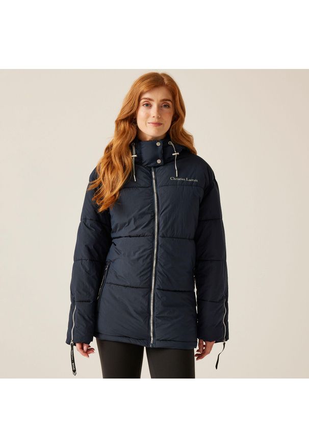 Kurtka turystyczna damska Galician CLR Regatta pikowana. Kolor: niebieski. Materiał: puch. Sport: turystyka piesza