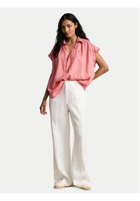 Polo Ralph Lauren Koszula 211935131002 Różowy Relaxed Fit. Typ kołnierza: polo. Kolor: różowy. Materiał: len #2