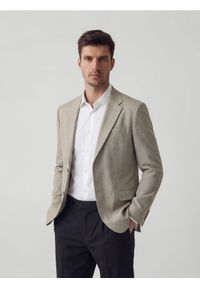 Reserved - Marynarka slim fit z domieszką wiskozy - szary. Kolor: szary. Materiał: wiskoza #1