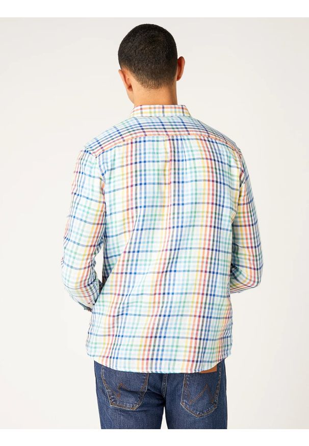 Wrangler - WRANGLER LS 1PKT BDOWN SHIRT MĘSKA KOSZULA WHITE W5A3OR989 112130033