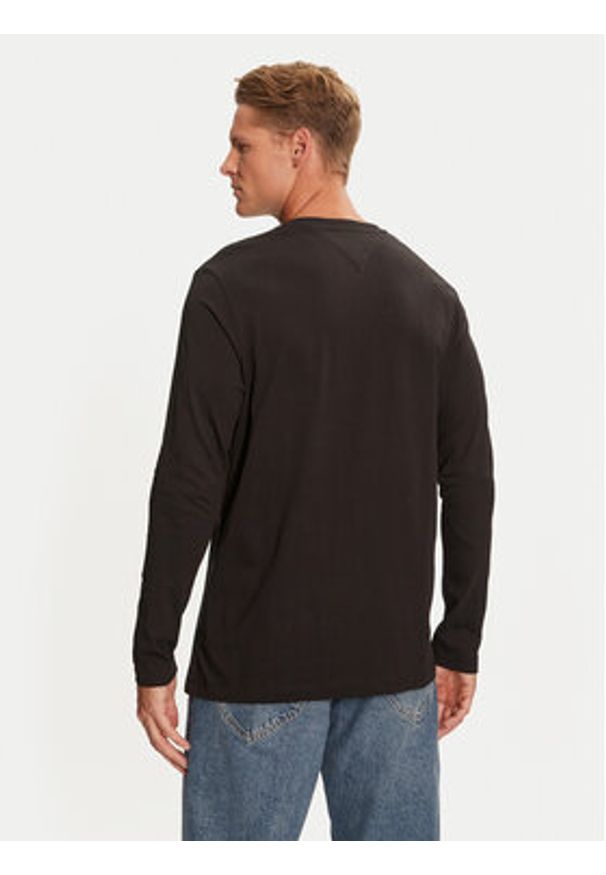 TOMMY HILFIGER - Tommy Hilfiger Longsleeve MW0MW36501 Czarny Regular Fit. Kolor: czarny. Materiał: bawełna. Długość rękawa: długi rękaw