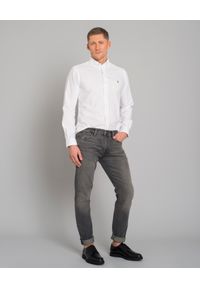 Ralph Lauren - RALPH LAUREN - Biała koszula Custom Fit. Typ kołnierza: polo. Kolor: biały. Materiał: jeans, bawełna. Długość rękawa: długi rękaw. Długość: długie. Wzór: haft. Styl: klasyczny #3
