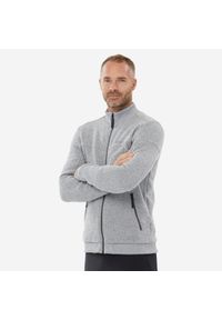 quechua - Polar turystyczny męski Quechua NH100. Kolor: szary. Materiał: tkanina, prążkowany, poliester, materiał, elastan. Sport: turystyka piesza