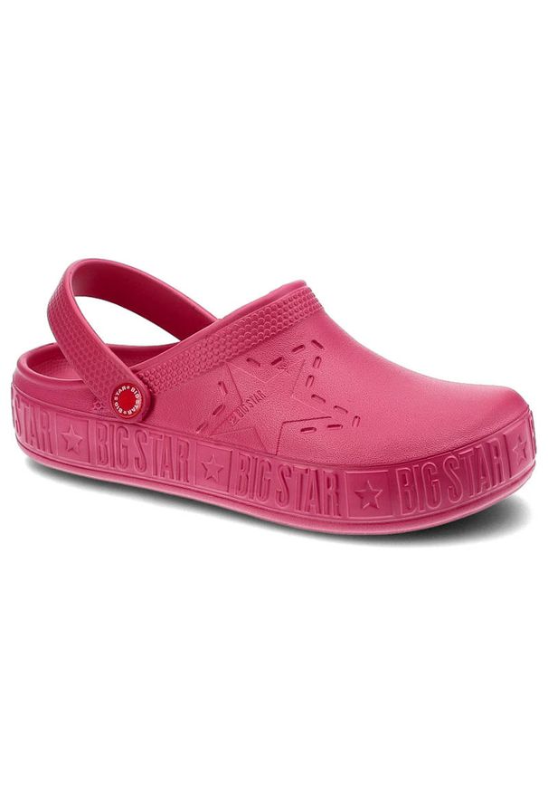 Big-Star - Różowe Klapki Big Star Wodoodporne Buty Damskie. Okazja: na plażę. Kolor: różowy. Wzór: aplikacja. Sezon: lato. Styl: sportowy, elegancki