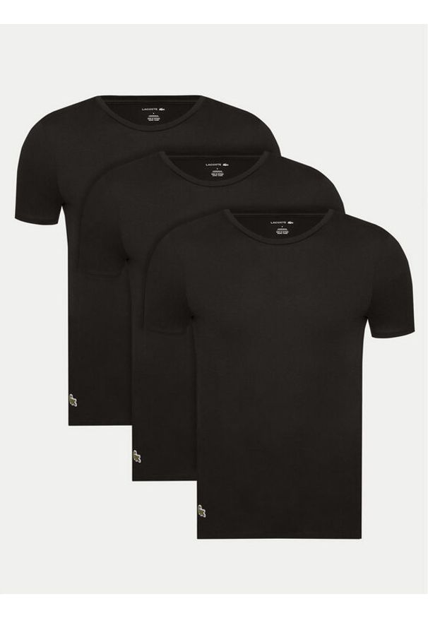 Lacoste Komplet 3 t-shirtów TH9007 Czarny Slim Fit. Kolor: czarny. Materiał: bawełna