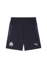 Puma - Męskie szorty treningowe Olympique Marsylia PUMA New Navy White Blue. Kolor: biały, wielokolorowy, niebieski
