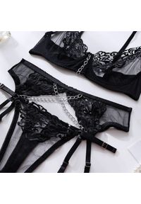 Intica - Koronkowy zestaw bielizny z finezyjnymi detalami Borjanka. Kolor: brązowy. Materiał: koronka. Wzór: aplikacja #8