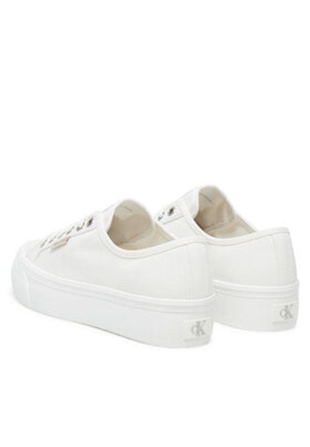Calvin Klein Jeans Tenisówki Vulc Flatform Ctn Logo Tag YW0YW01838 Biały. Kolor: biały. Materiał: materiał