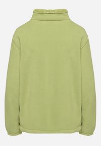 Born2be - Jasnozielony Klasyczny Polar ze Ściągaczami przy Rękawach Paradi. Okazja: na spacer, na co dzień. Kolor: zielony. Materiał: polar. Długość rękawa: długi rękaw. Długość: długie. Styl: klasyczny #2