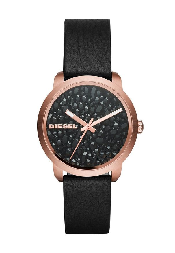 Diesel - Zegarek DZ5520. Kolor: czarny. Materiał: materiał, skóra