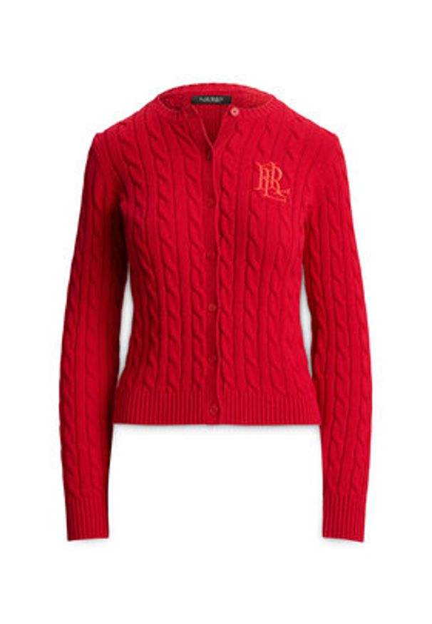 Lauren Ralph Lauren - LAUREN RALPH LAUREN Kardigan 200932225015 Czerwony Regular Fit. Kolor: czerwony. Materiał: bawełna