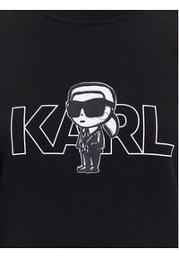 Karl Lagerfeld - KARL LAGERFELD Bluza A3W20056 Czarny Regular Fit. Typ kołnierza: dekolt w karo. Kolor: czarny. Materiał: bawełna #4