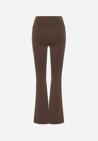 Born2be - Brązowe Elastyczne Spodnie z Gumką w Talii i Wysokim Stanem Brinamla. Stan: podwyższony. Kolor: brązowy. Długość: długie. Styl: elegancki #5