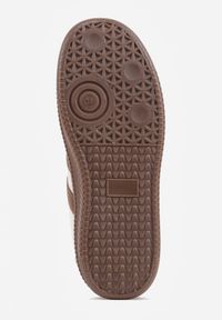 Renee - Beżowo-Brązowe Sneakersy Sportowe z Ozdobnymi Paskami i Przeszyciami Wenilan. Zapięcie: pasek. Kolor: beżowy. Materiał: jeans. Wzór: paski #9