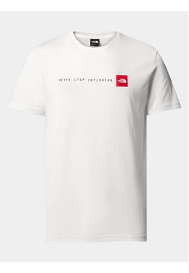 The North Face T-Shirt Never Stop NF0A87NS Biały Regular Fit. Kolor: biały. Materiał: bawełna