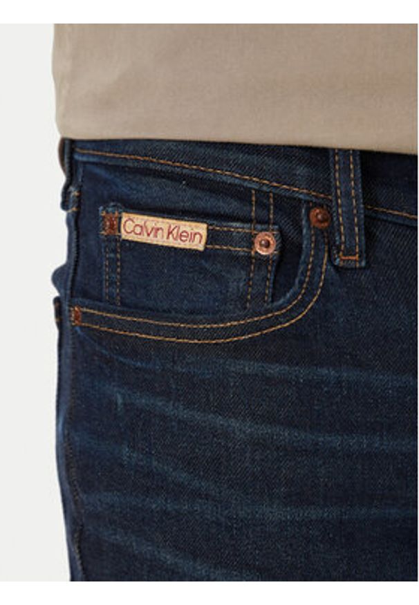 Calvin Klein Jeans Jeansy LV04RD718G Granatowy Skinny Fit. Kolor: niebieski