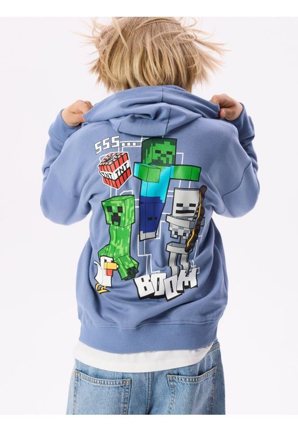 Reserved - Bluza Minecraft - granatowy. Kolor: niebieski. Materiał: bawełna, dzianina