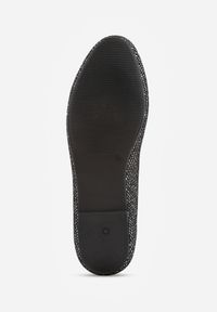 Renee - Czarne Wsuwane Balerinki Brokatowe na Płaskiej Podeszwie Claremarie. Okazja: na co dzień. Nosek buta: okrągły. Zapięcie: bez zapięcia. Kolor: czarny. Materiał: jeans. Obcas: na płaskiej podeszwie. Styl: casual, elegancki #2