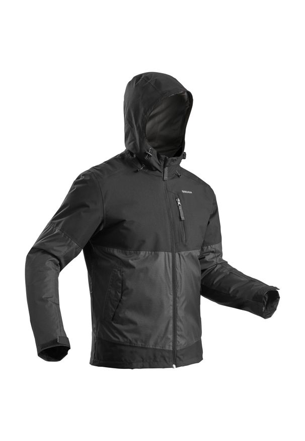 quechua - Kurtka turystyczna zimowa męska Quechua SH100 X-WARM WTP -10°C. Kolor: czarny, szary, wielokolorowy. Materiał: tkanina, polar. Sezon: zima
